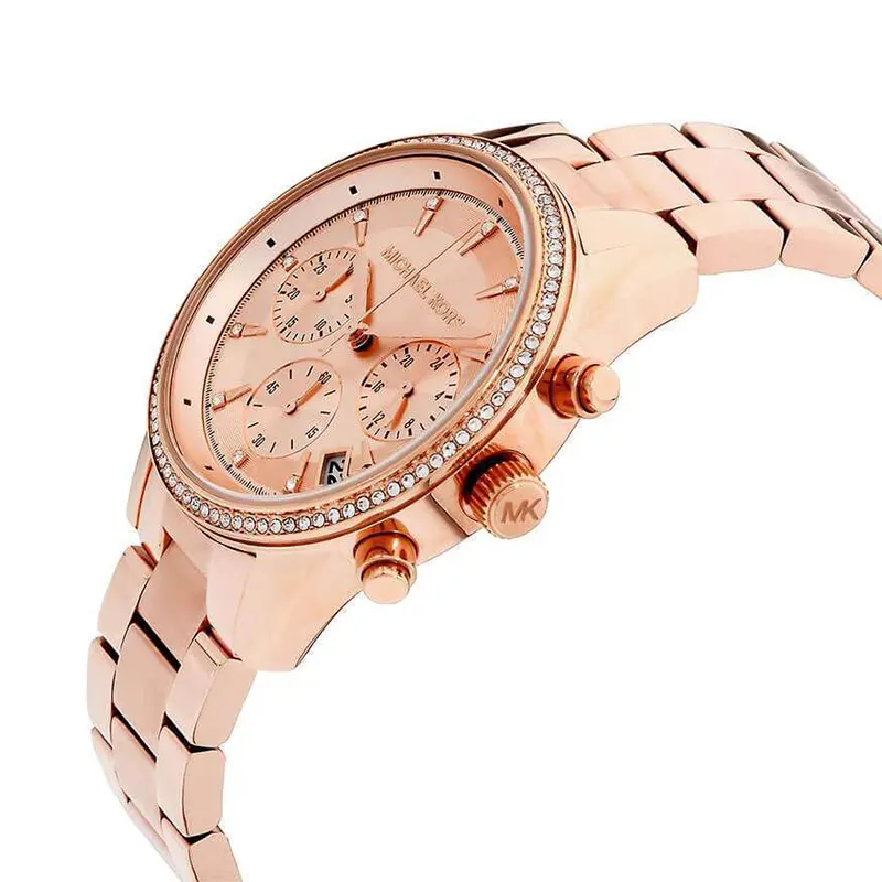 Michael Kors Ritz  Rose Gold-Tone Ladies Watch- MK6357